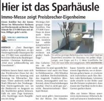 Zeitungsartikel „Hier ist das Sparhäusle“